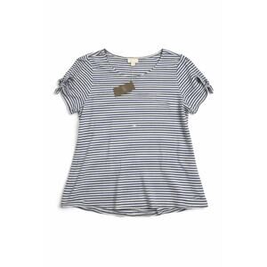 NWT Love Linen Pure Jill Relaxed Stripe Top Lg Blue White Stripe open sleeve